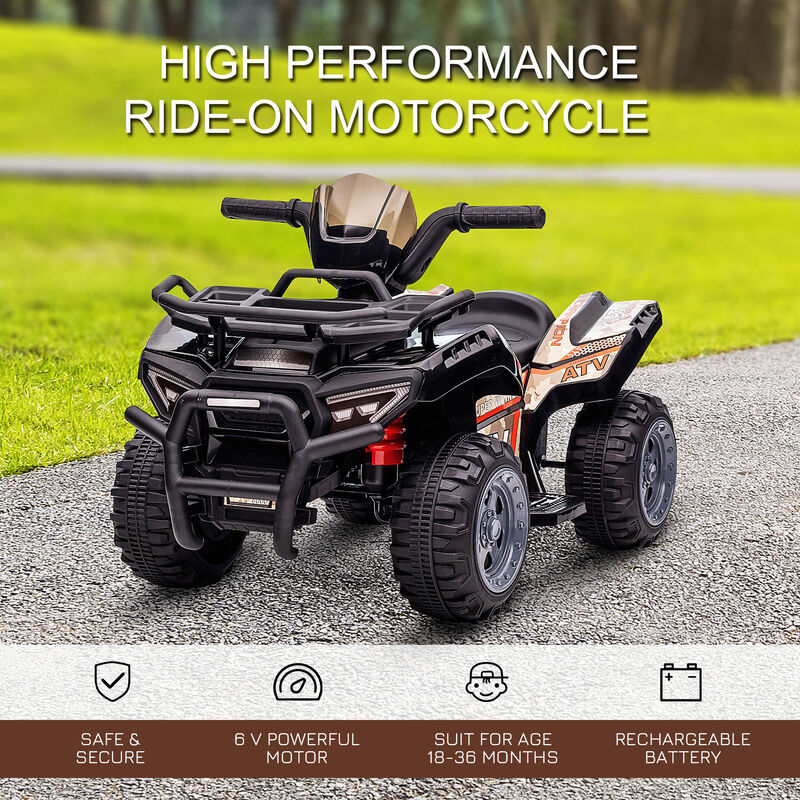 BreeBe 6V Battery Powered Electric ATV, Quad Four Wheeler Ride On Toy Car w/ LED Headlights image number 3
