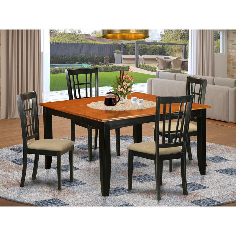 5 Pc Dining room set-Dining Table and 4 Wood Dining Chairs