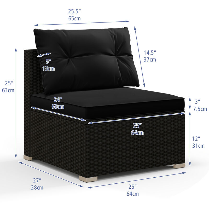 5 Piece Outdoor Furniture Set with Solid Tabletop and Soft Cushions