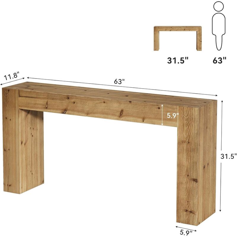 Tribesigns Farmhouse Wood Console Table image number 4