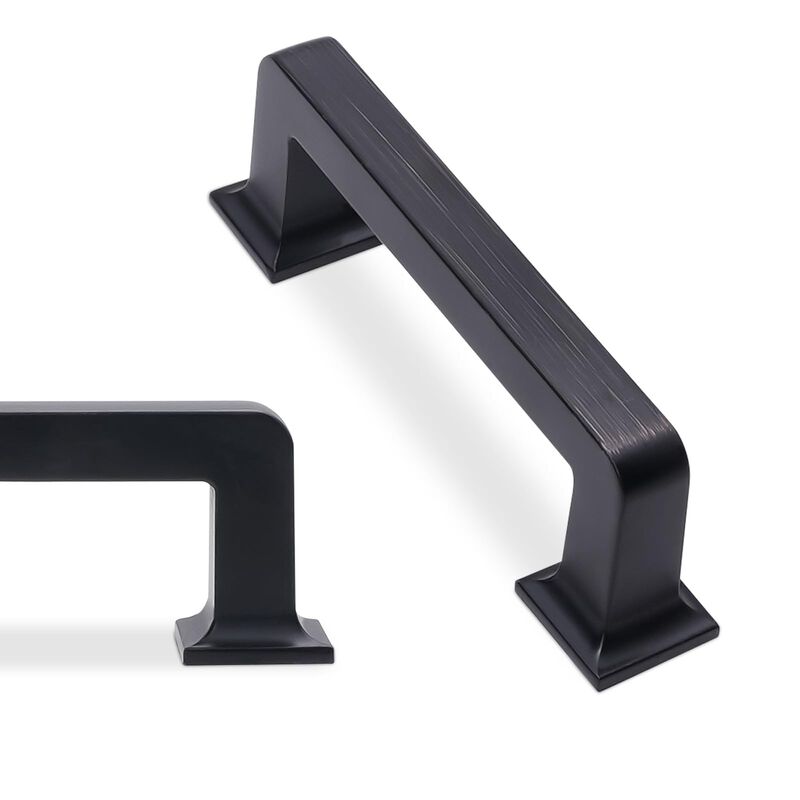 BUKOBYHE 10 Pack 3 Inch(76mm) Kitchen Cabinet Handles Oil Rubbed Bronze Cabinet Pulls Zinc Alloy Drawer Pulls Solid Kitchen Hard
