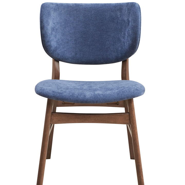 GOODSILO Elegant Fabric Side Chairs with Walnut Finish - Comfortable Wood Dining Set