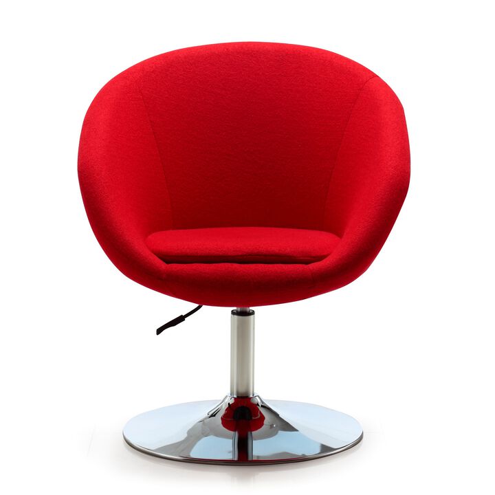 Hopper Red Swivel Accent Chair