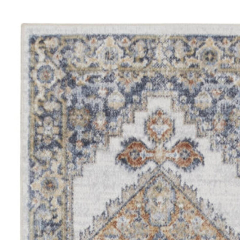 HomeRoots 10' Gray Oriental Power Loom Distressed Washable Runner Rug image number 0