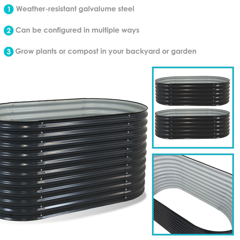 Sunnydaze Galvalume Steel Rectangle Raised Garden Bed - 62.5 in