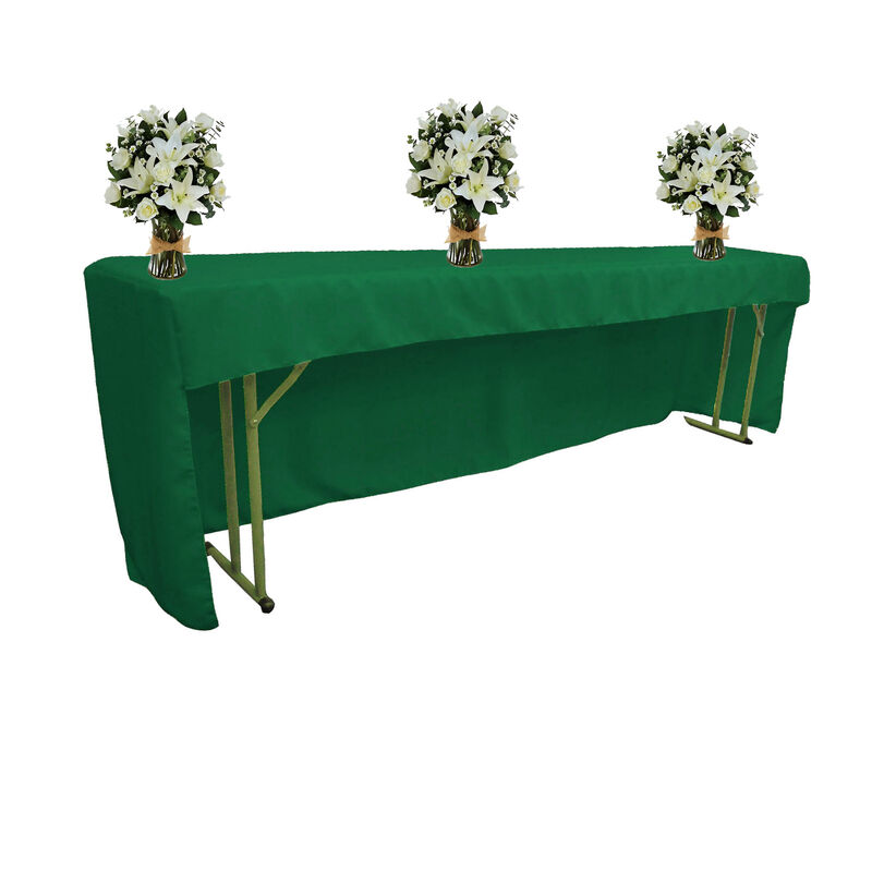 96x18 Inch Open Back Tablecloth Polyester Poplin Fitted Display Table Cover image number 2