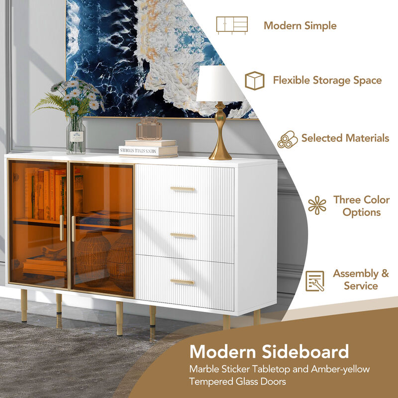 Merax Modern Sideboard MDF Buffet Storage Cabinet