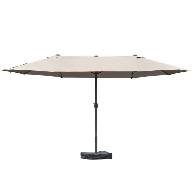 Coffee-Colored Shade: 15ft Rectangular Double-Canopy Patio Umbrella