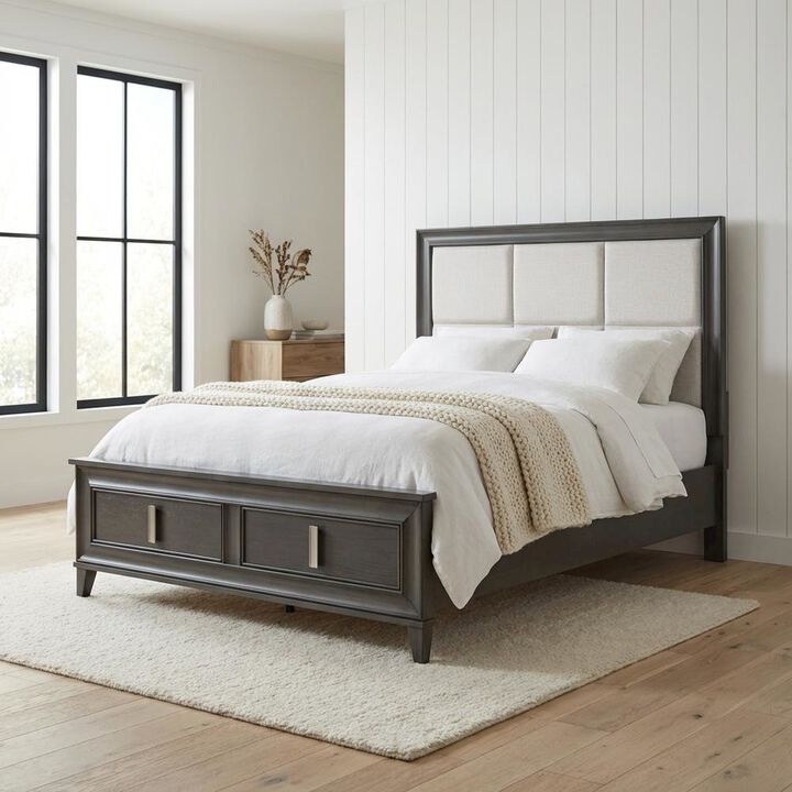 Alpine Furniture Lorraine Storage Footboard Platform Bed