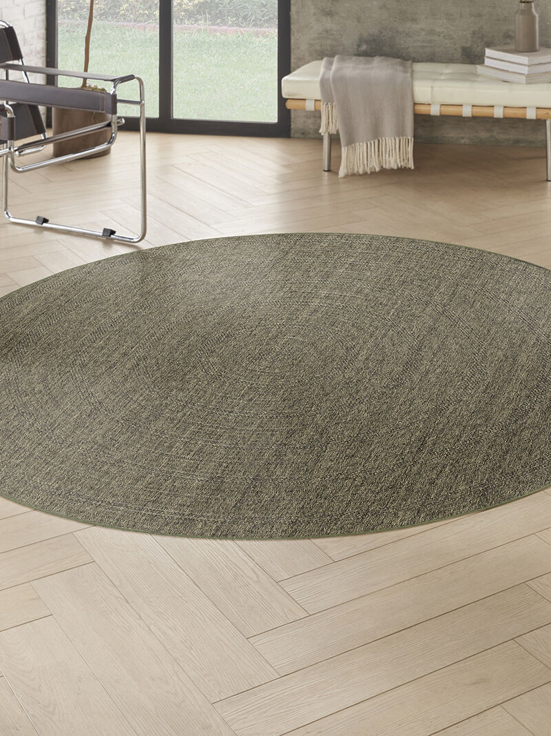 Tulum TLM04 Olive 8' x Round Rug