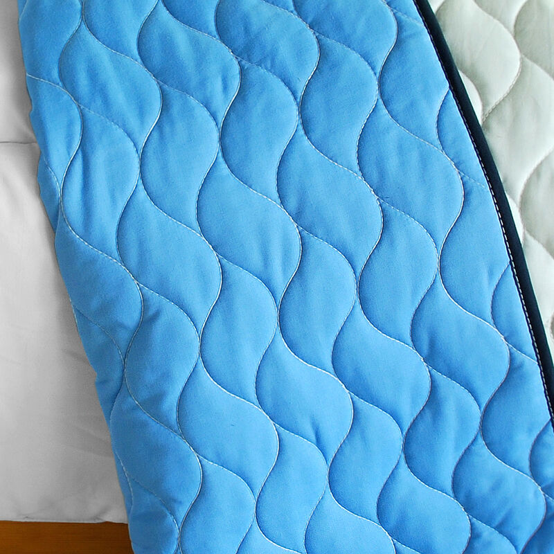 Lightweight 3 Piece Quilted Patchwork Bedding Set with Vermicelli Stitching-Blue image number 3