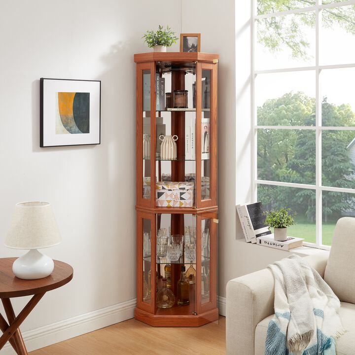 Fenket Corner Glass Curio Cabinet