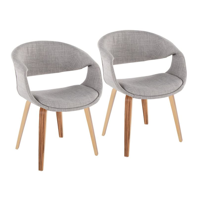 LumiSource Curvo Upholstered Chair - Set of 2