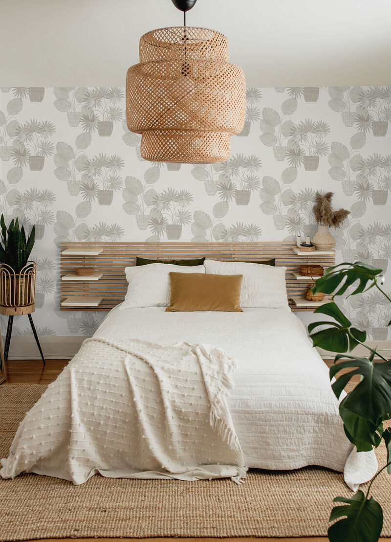 Aida Light Grey Potted Plant Wallpaper image number 1