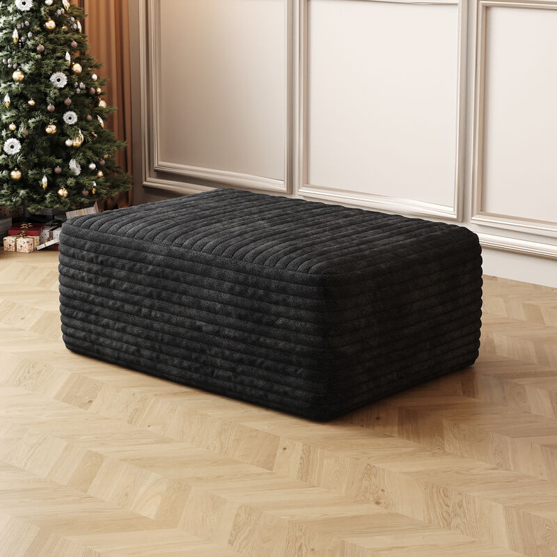 Whisen Twin Size Foam Ottoman, No Assembly Required, Modern Footrest Stool for Living Room image number 1