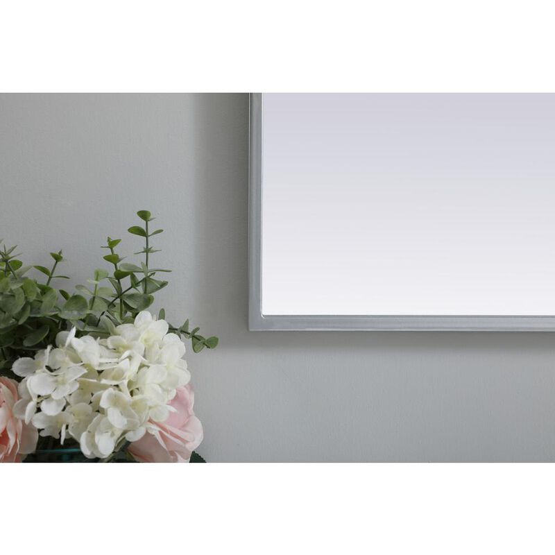 Elegant Decor Metal Frame Arch Mirror 22x30 Inch in Silver