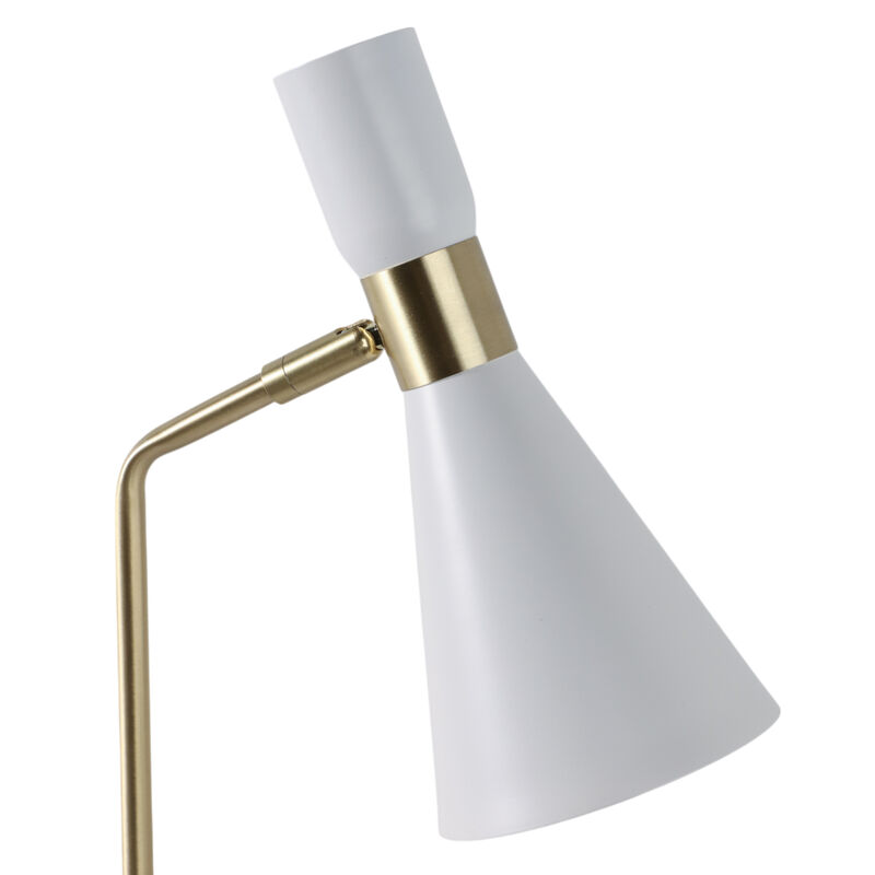 21" Metal Table Lamp, White/Gold image number 4