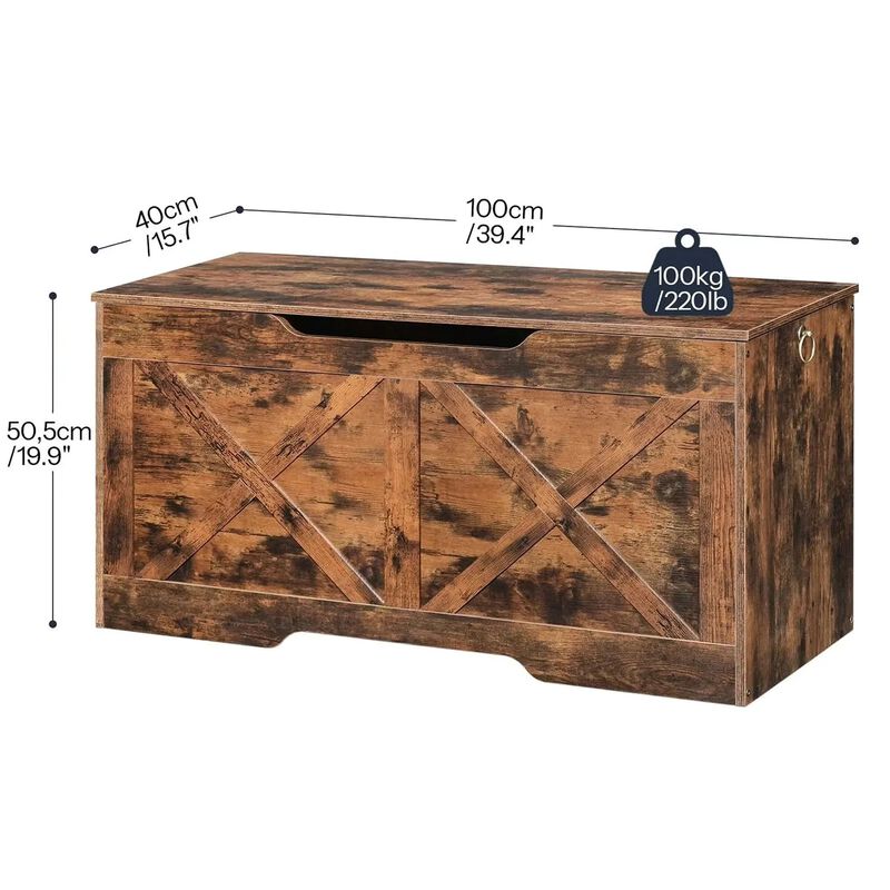 Toy Box Organizer and Storage Chest for Bedroom, Playroom or Nursery-Brown image number 2