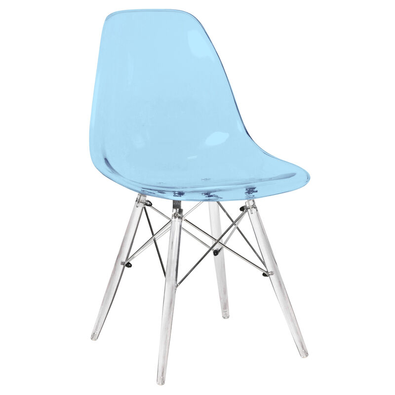 LeisureMod Dover Molded Side Chair with Acrylic Base