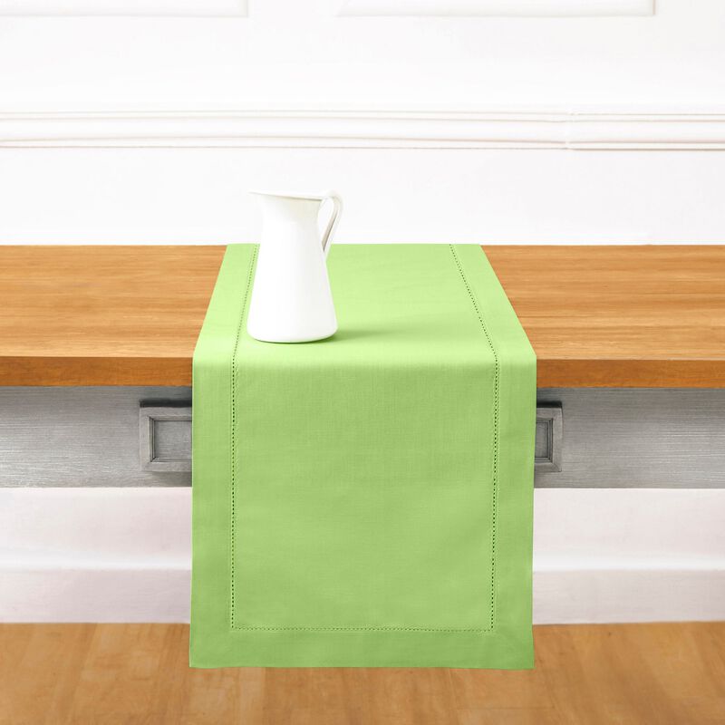 Solino Home Cotton Linen Hemstitch Table Runner &ndash; Handcrafted, Machine Washable, Perfect for Holiday and Everyday Dining