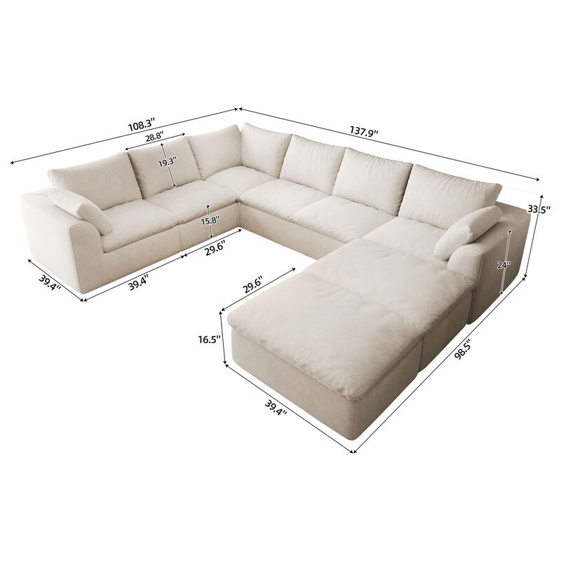 Dridju 108.3" 8‑Seat U‑Shaped Modular Sectional image number 3