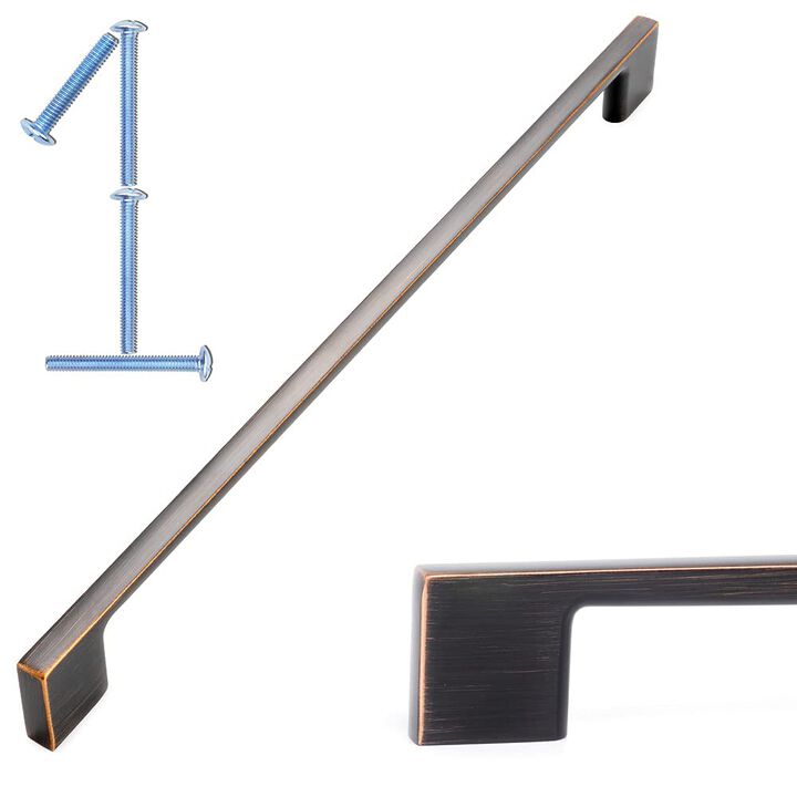 KOOFIZO Wide Foot Cabinet Bar Pull - Oil Rubbed Bronze Modern Solid Handle, 11.3 Inch/288mm Screw Spacing, 1-Piece for Kitchen C