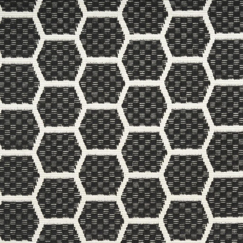 HomeRoots 10' Black And Ivory Geometric Indoor Outdoor Runner Rug image number 2