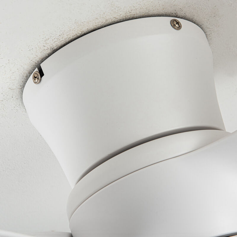 31 in. Matte White Integrated LED Propeller Hugger Ceiling Fan with Light and Remote