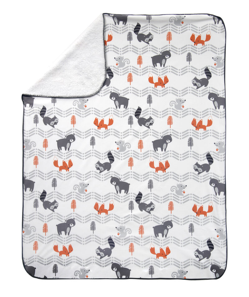 Bedtime Originals Acorn Blanket - Gray, Animals, Woodland, Forest, Outdoors