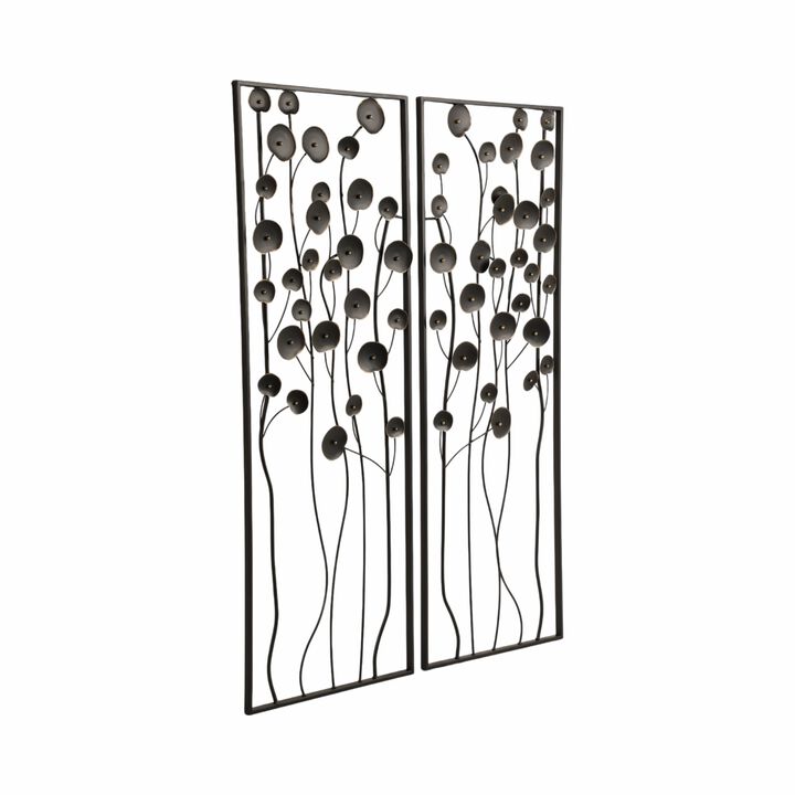 S/2 Dainty Flowers Metal Wall