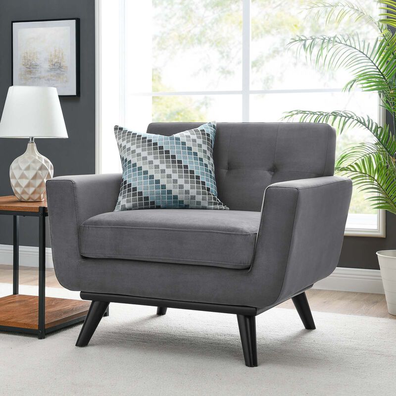Engage Performance Velvet Armchair image number 1