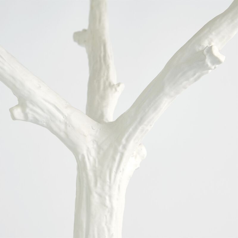 White Faux Bois Side Table