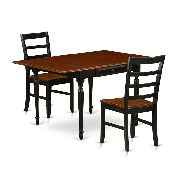 East West Furniture Dining Room Set Black & Cherry
