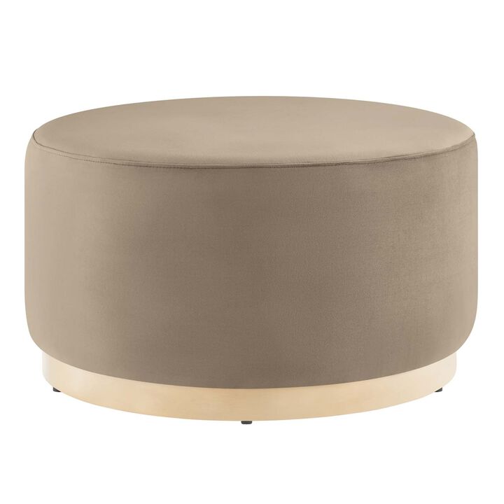 Tilden Large 29 Round Performance Velvet Upholstered Ottoman