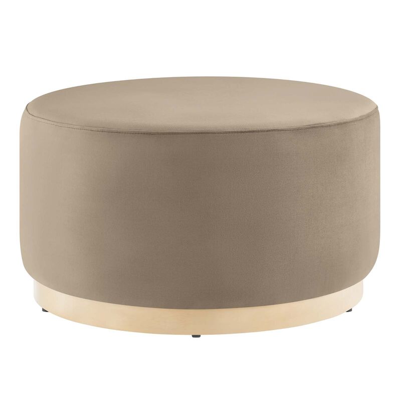 Tilden Large 29 Round Performance Velvet Upholstered Ottoman