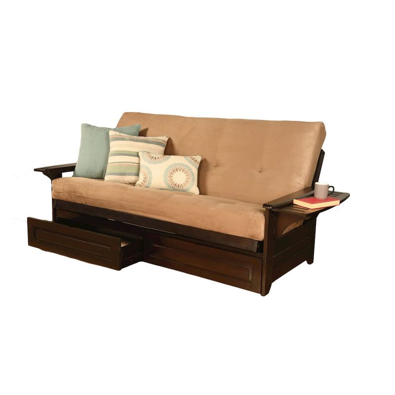 Phoenix Frame in Espresso Finish includes Suede Peat Mattress and Storage Drawers image number 2