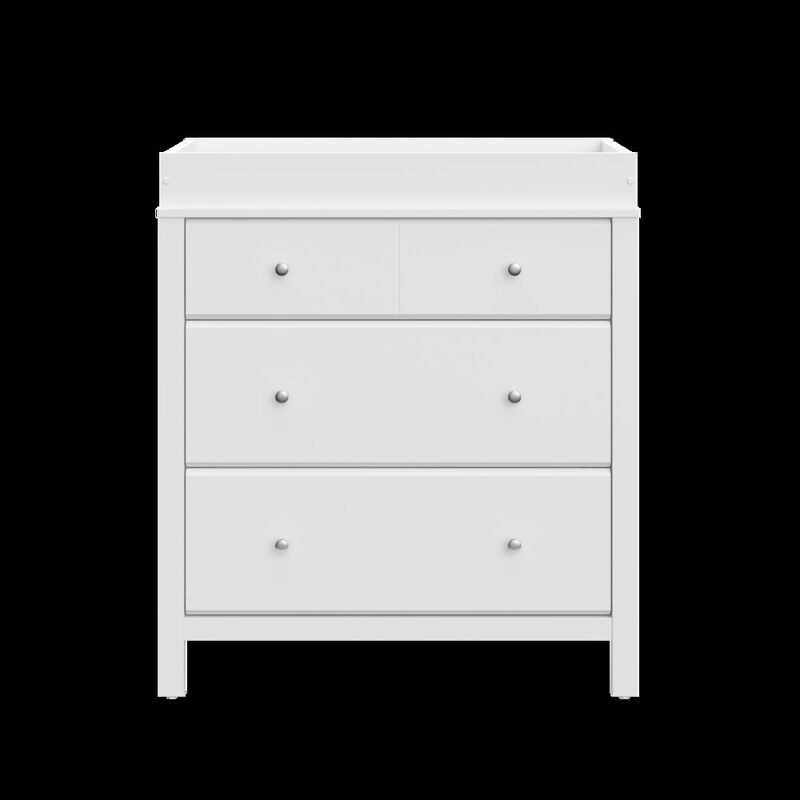 Storkcraft Carmel 3 Drawer Chest with Changing Topper (White)