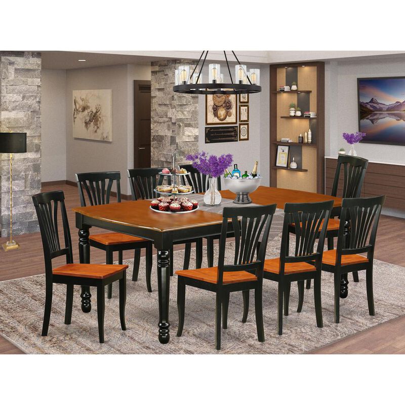 East West Furniture Dining Room Set Black & Cherry