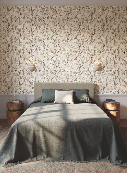 Avril Chinoiserie Rose Wallpaper