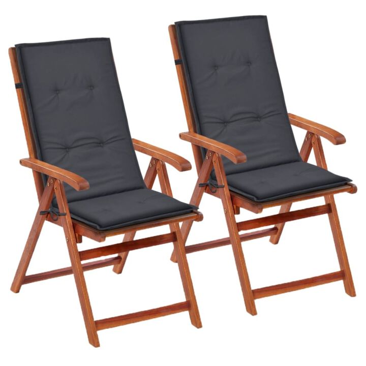 vidaXL Garden Chair Cushions 2 pcs Anthracite 47.2"x19.7"x1.18"