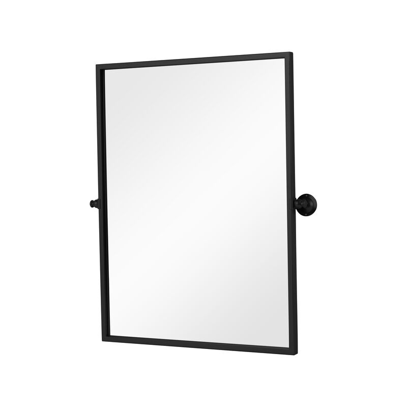 HomeRoots 31" Black Metal Tilting Framed Accent Mirror image number 2