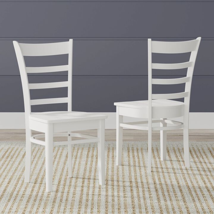 Rize Home Slat Back Dining Chairs (2) C-Coco White