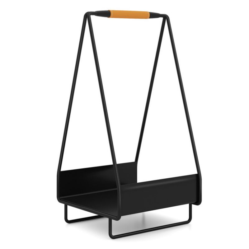 Firewood Storage Rack Heavy-duty Metal Log Holder with Handle and Square Rack image number 0
