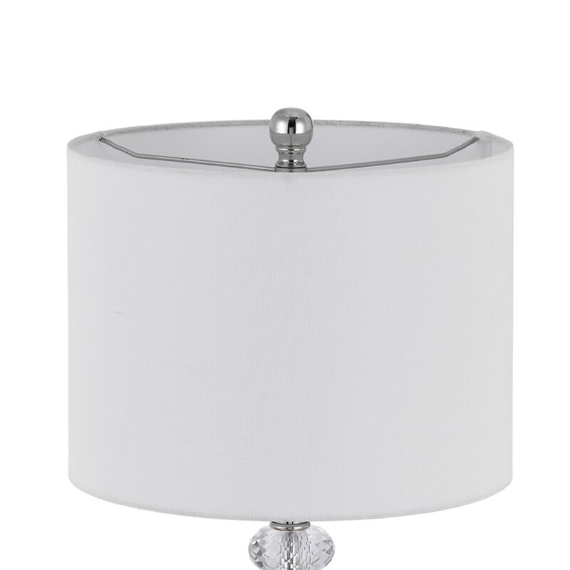 Set of 2 Table Lamps, Crystal Accent Candlestick Body, White Shade image number 5
