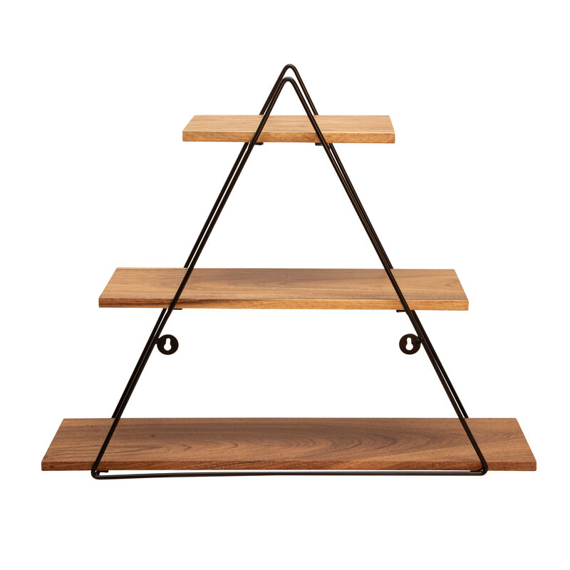 Metal/Wood Triangle Wall Shelf image number 3