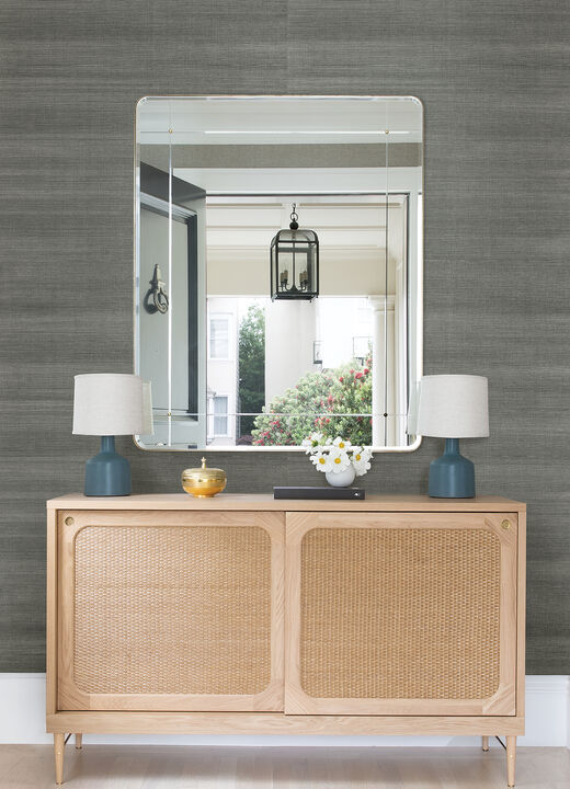 Sakiya Slate Sisal Grasscloth Wallpaper (Set of 2)