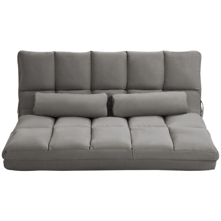 Dark Gray Recliner Sofa: Convertible Floor Chair, Adjustable