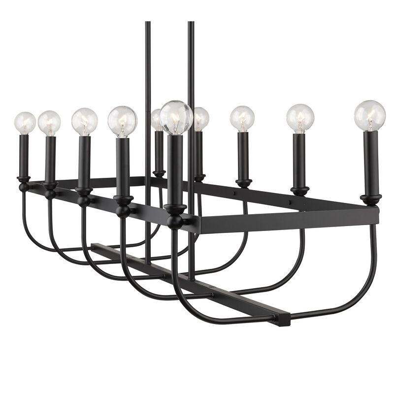 Hivvago Beckett 10-Light Matte Black Island Pendant