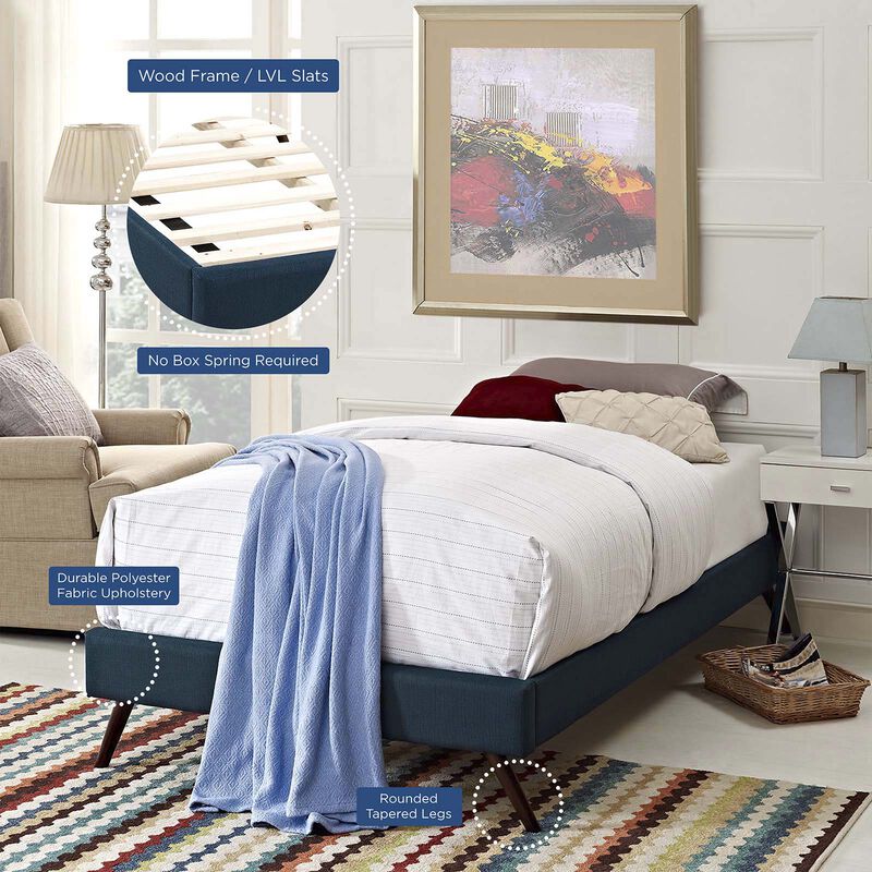 Modway - Loryn Twin Fabric Bed Frame with Round Splayed Legs image number 5