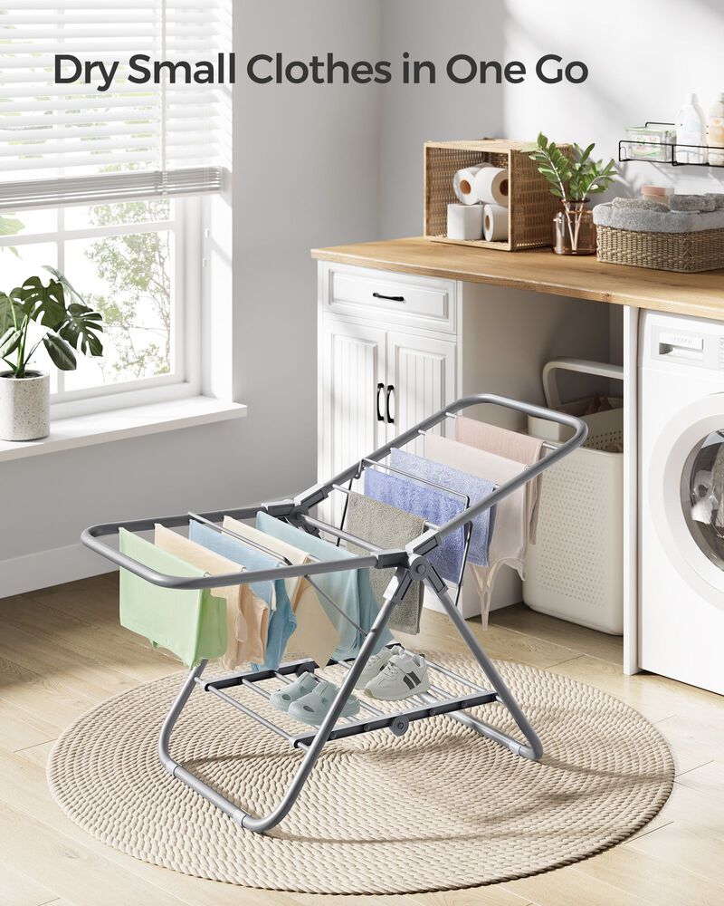 Small Foldable 2-Level Clothes Drying Rack
